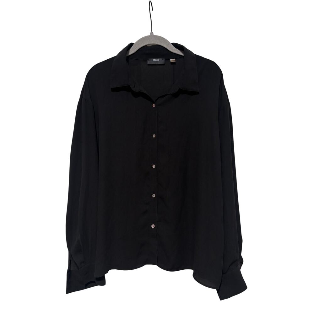 Tahari Black Button Down Shirt Large Women's - Picture 3 of 8